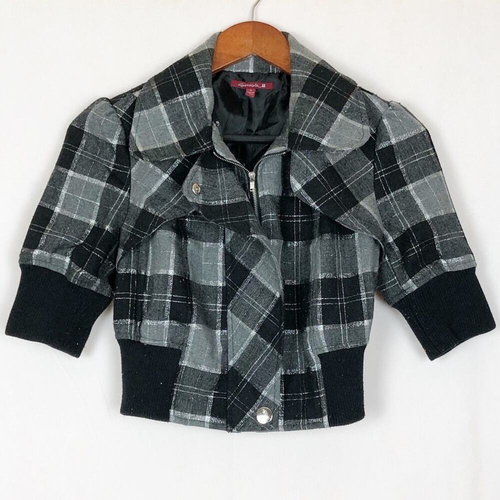 Silvergate Y2K Retro Crop Jacket Small Metallic Whimsigoth Dark Academia Chic